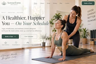 design squaresace yoga studio website class booking wellness website