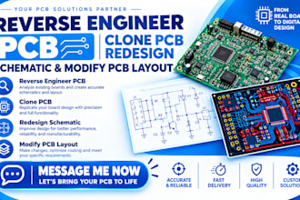 reverse engineer pcb, clone pcb, redesign schematic and modify pcb layout