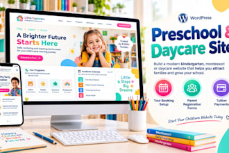 design a modern kindergarten montessori preschool daycare website