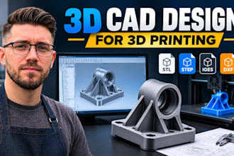 design 3d cad models, product design and 3d printing cad files using solidworks