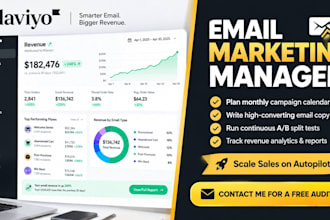 be your ecommerce email marketing manager and manage klaviyo email campaign