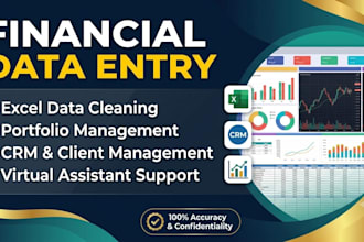 do financial data entry, excel data cleaning, crm and portfolio management