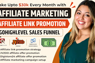 promote affiliate link, jvzoo, digistore24, build gohighlevel landing page