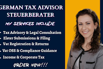 do german tax advisor, steuerberater, legal expert, vat, elster and oss filing