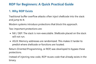 write a binary exploitation guide or study notes