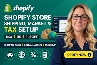 setup shopify, setup shipping and tax for USA, UK, europe country