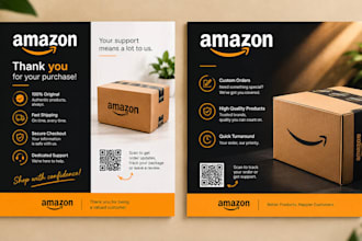 design custom amazon insert card, product insert and packaging insert card