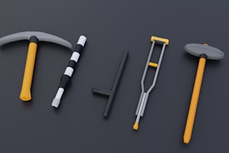 create stylized 3d weapons and shields for games