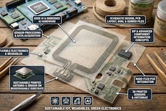 design printed antennas, printed sensors, biodegradable pcb and green electronic