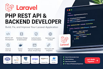 develop laravel PHP rest API and backend for your web app