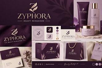 design modern brand logo, complete brand identity, brand guideline, brand kit