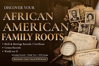 genealogy research, family tree, african american ancestry lineage dna analysis
