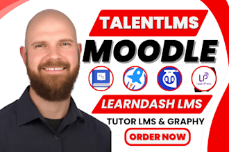 setup or customize talentlms, moodle, learndash, tutor lms or graphy course site