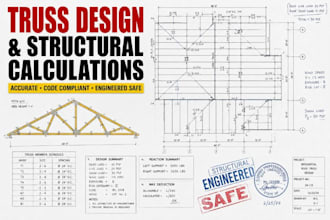 permit roof floor timber steel wood truss layout load structural calculation icf