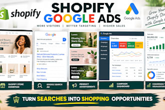 design ecommerce shopify store or boost sales with google ads shopify marketing