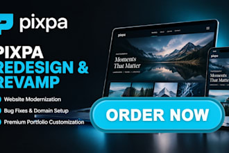 redesign, revamp and modernize your existing pixpa website to premium design