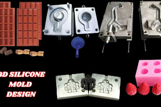 design 3d silicone mold printable injection casting mold with 3d cad model stl