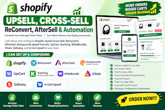 setup upsell and crosssell reconvert aftersell honeycomb upsell funnels
