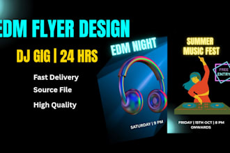 design professional edm and dj flyer, club party poster