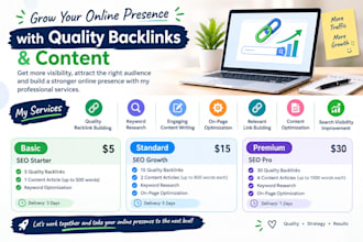 build quality backlinks, write blogs and improve website SEO