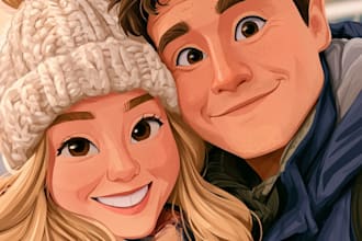 create a disney cartoon illustration