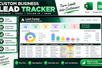 create a professional excel or google sheets lead tracker