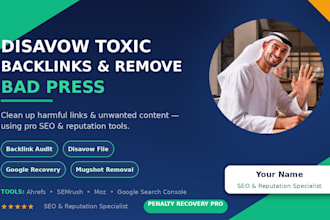 disavow toxic bad backlinks, mugshot, unwanted article using external software