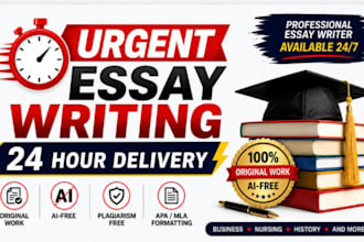 do urgent essay writing, research,assignments on  any topic