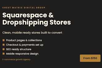 build a squarespace store or dropshipping store for your brand