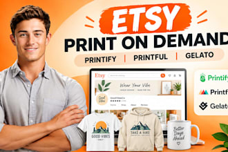 set up etsy print on demand store with printify printful gelato apliiq