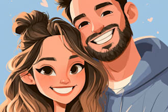make a disney cartoon illustration