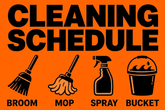 design a printable weekly cleaning schedule planner pdf