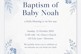 design minimalist baptism invitation