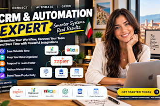 create zapier automation crm gohighlevel ai zoho project managemen database lead