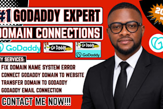 connect domain to website, godaddy domain transfer, godaddy email, fix dns error
