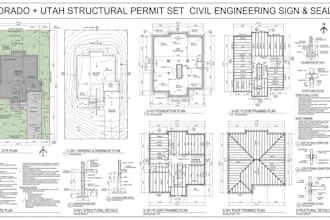 prepare colorado utah structural permit set with civil engineering sign and seal