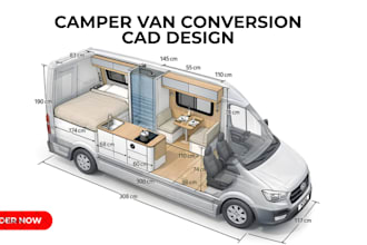 do camper van conversion cad design with manufacturing drawing in fusion 360