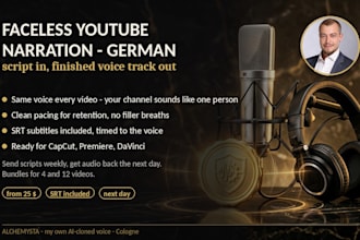 be your german voice over for faceless youtube videos in my own ai voice