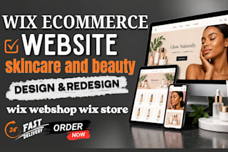 redesign wix website design wix online shop wix web store for skincare, beauty
