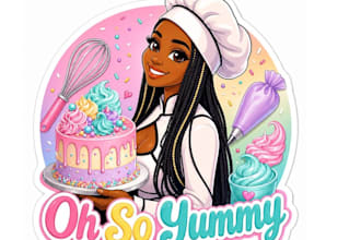 create a cute cartoon bakery mascot logo for your sweet brand
