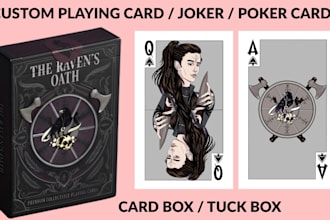 custom playing card game 52 card deck joker poker tarot cards blackjack card box