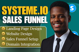 design systeme io landing page, systeme io online course, sales funnel