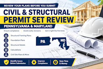 review civil and structural permit sets for pennsylvania and maryland