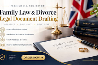 write a custom UK divorce settlement agreement