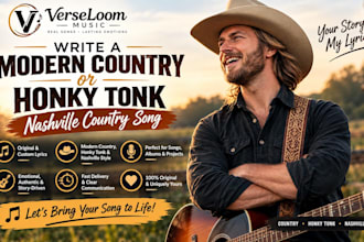 write a modern country songwriter or honky tonk nashville country lyricist