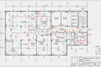 do fire sprinkler, fire protection, life safety, and evacuation cad drawings