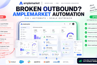 automate amplemarket workflows, CRM and multichannel outreach