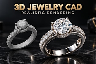 create custom 3d jewelry cad design 3d jewelry modeling and realistic rendering