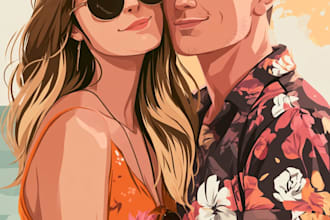 do couple portrait illustration
