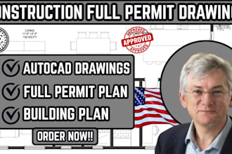 full permit ready plan, autocad drawing, full blueprint, building plan texas, wa